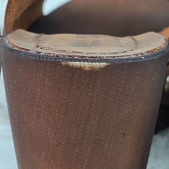 Mila Paoli Strappy Heel Sandals Brown Leather Open Toe Heels Platform 8.5 - Picture 6 of 10